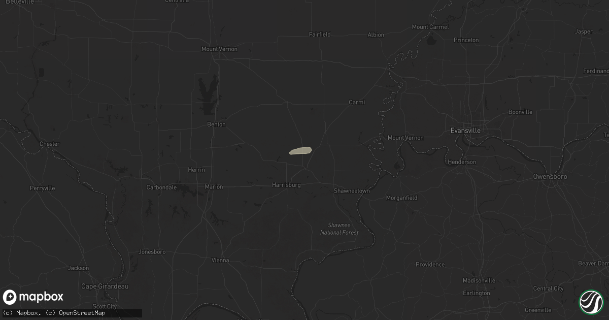 Hail map in Eldorado, IL on July 12, 2025