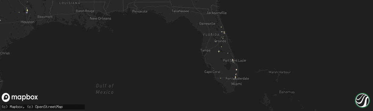 Hail map in Florida on July 12, 2025