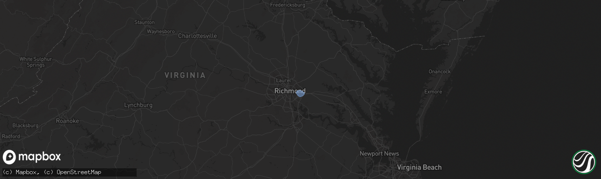 Hail map in Henrico, VA on July 12, 2025