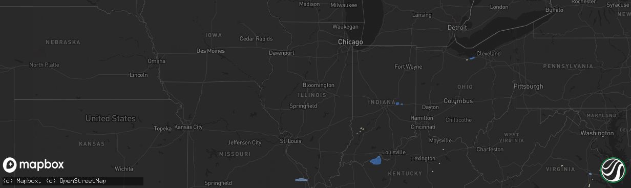 Hail map in Illinois on July 12, 2025