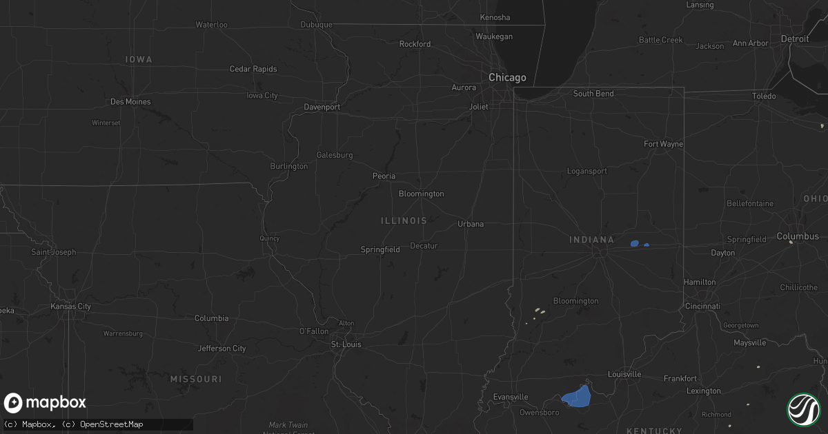 Hail map in Illinois on July 12, 2025
