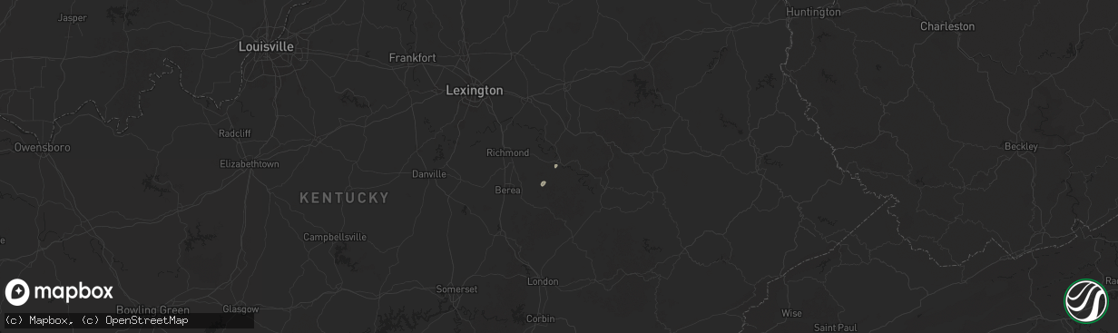Hail map in Irvine, KY on July 12, 2025