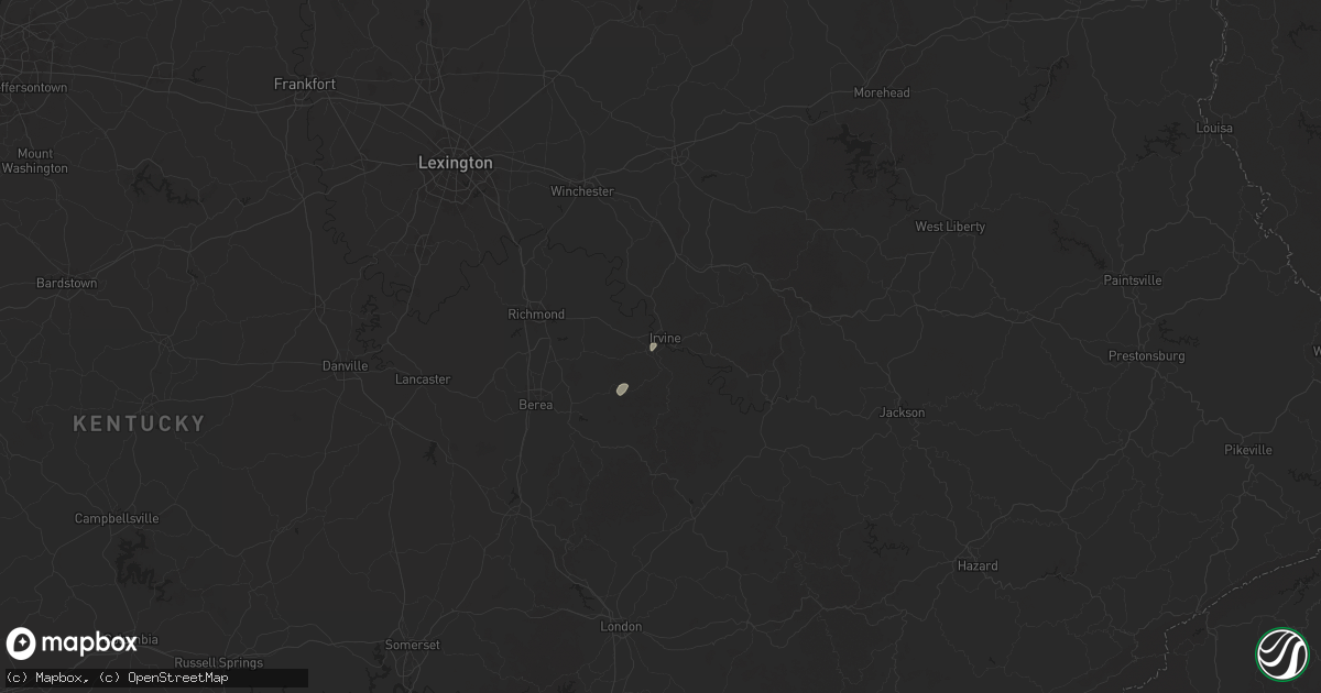 Hail map in Irvine, KY on July 12, 2025