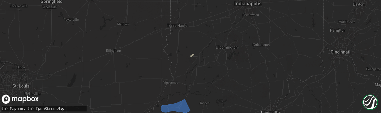 Hail map in Linton, IN on July 12, 2025