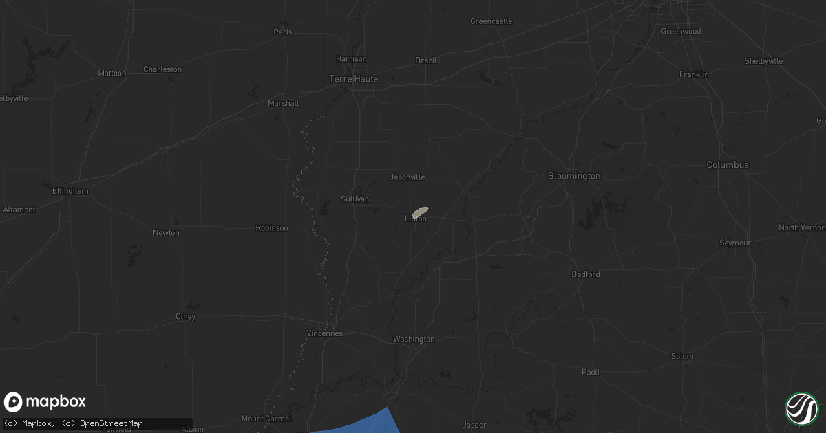 Hail map in Linton, IN on July 12, 2025