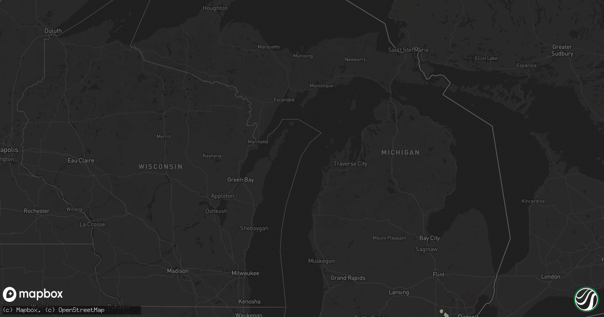 Hail map in Michigan on July 12, 2025