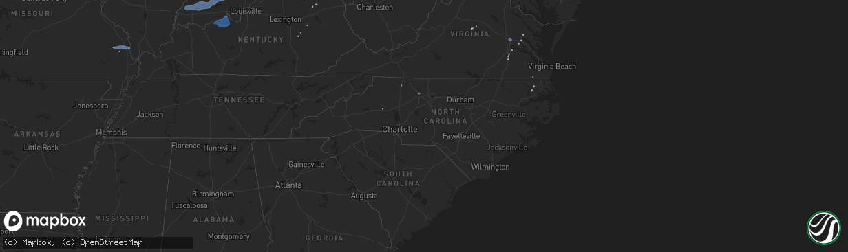 Hail map in North Carolina on July 12, 2025