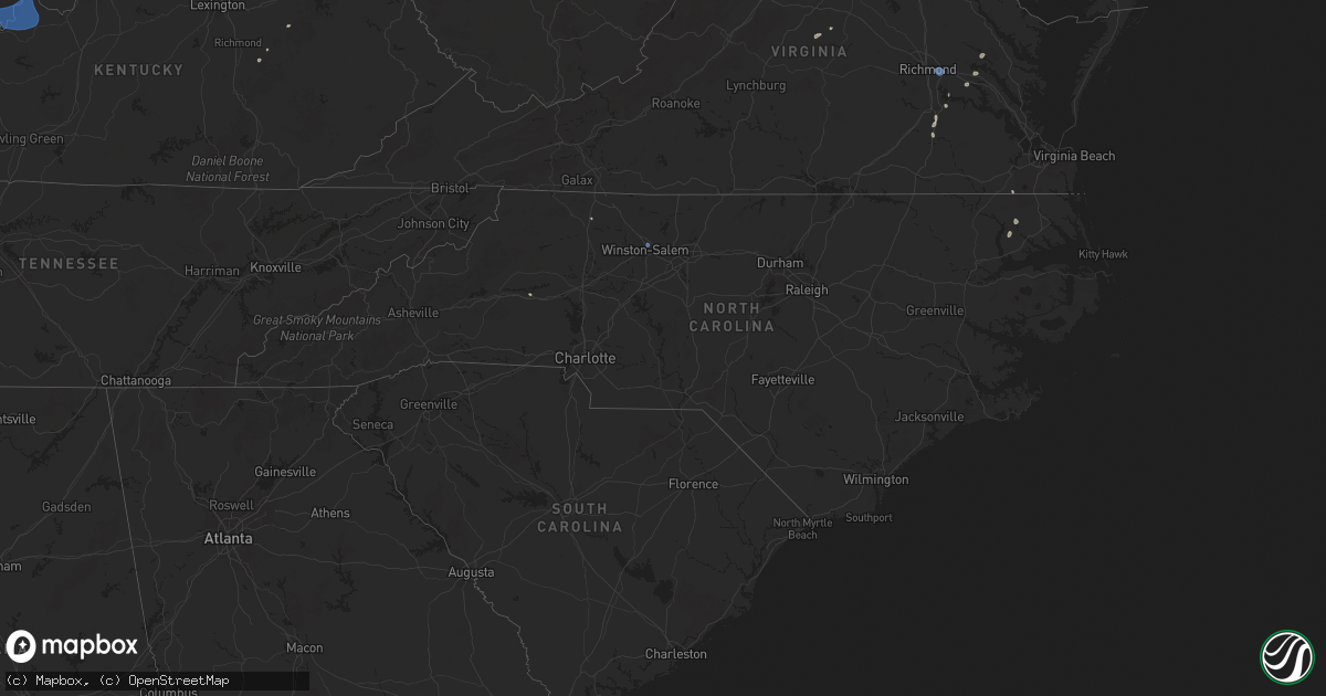 Hail map in North Carolina on July 12, 2025