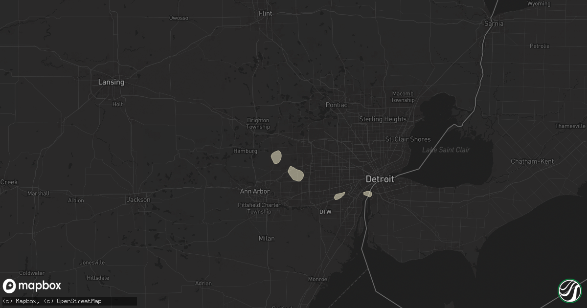 Hail map in Northville, MI on July 12, 2025