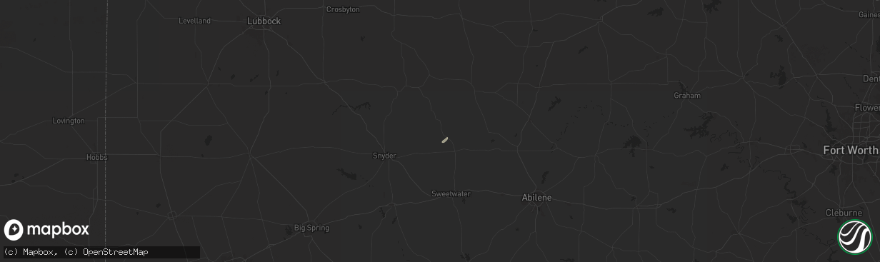 Hail map in Rotan, TX on July 12, 2025