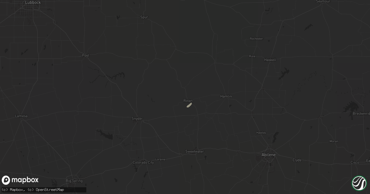 Hail map in Rotan, TX on July 12, 2025