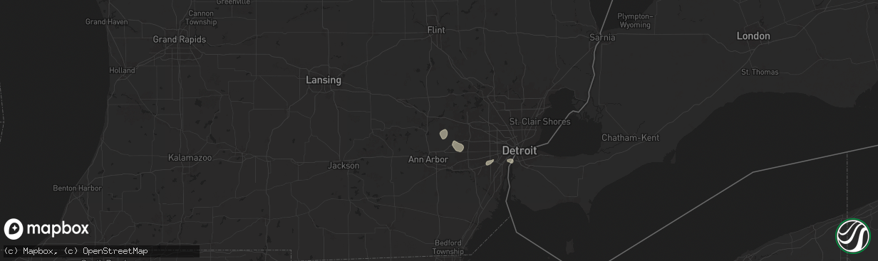 Hail map in South Lyon, MI on July 12, 2025