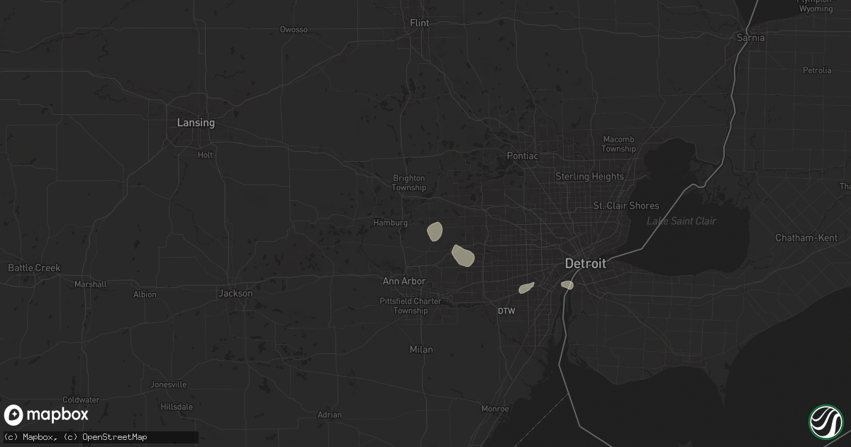Hail map in South Lyon, MI on July 12, 2025