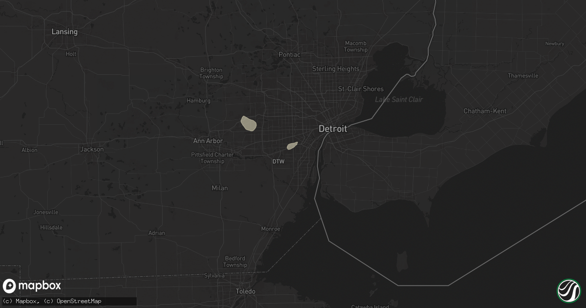 Hail map in Taylor, MI on July 12, 2025