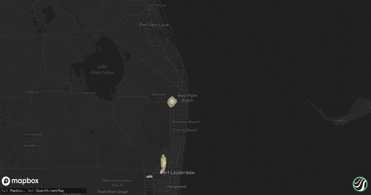 Hail map in West Palm Beach, FL on July 12, 2025