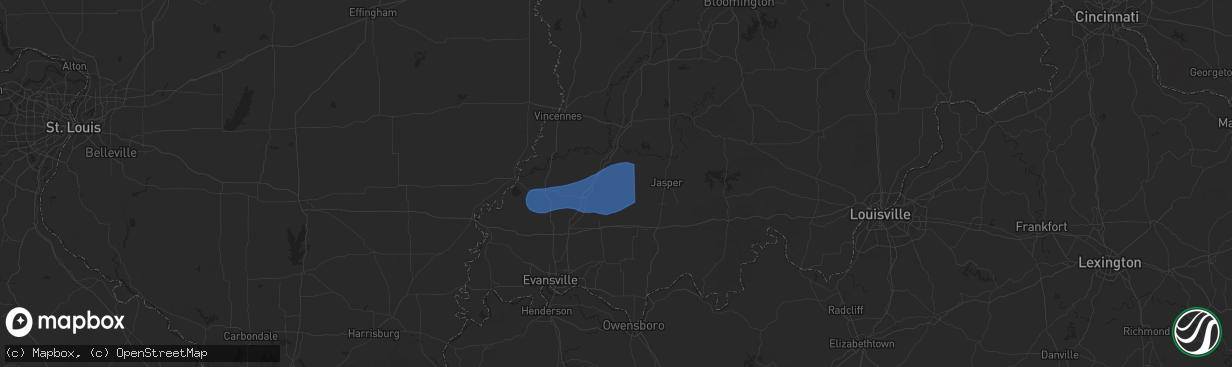 Hail map in Winslow, IN on July 12, 2025