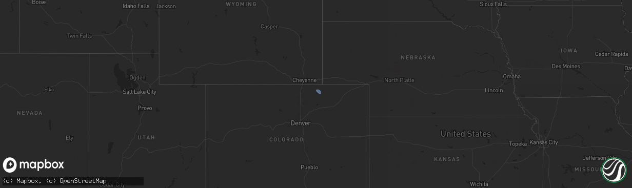 Hail map on July 12, 2025