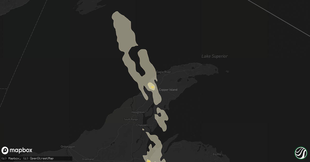 Hail map in Allouez, MI on July 12, 2026