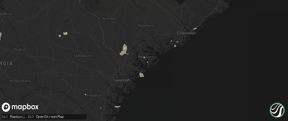 Hail map in Beaufort, SC on July 12, 2026