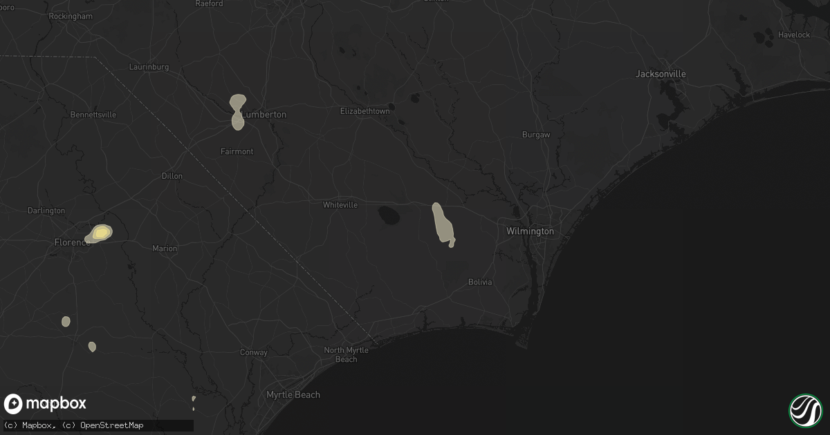 Hail map in Bolton, NC on July 12, 2026