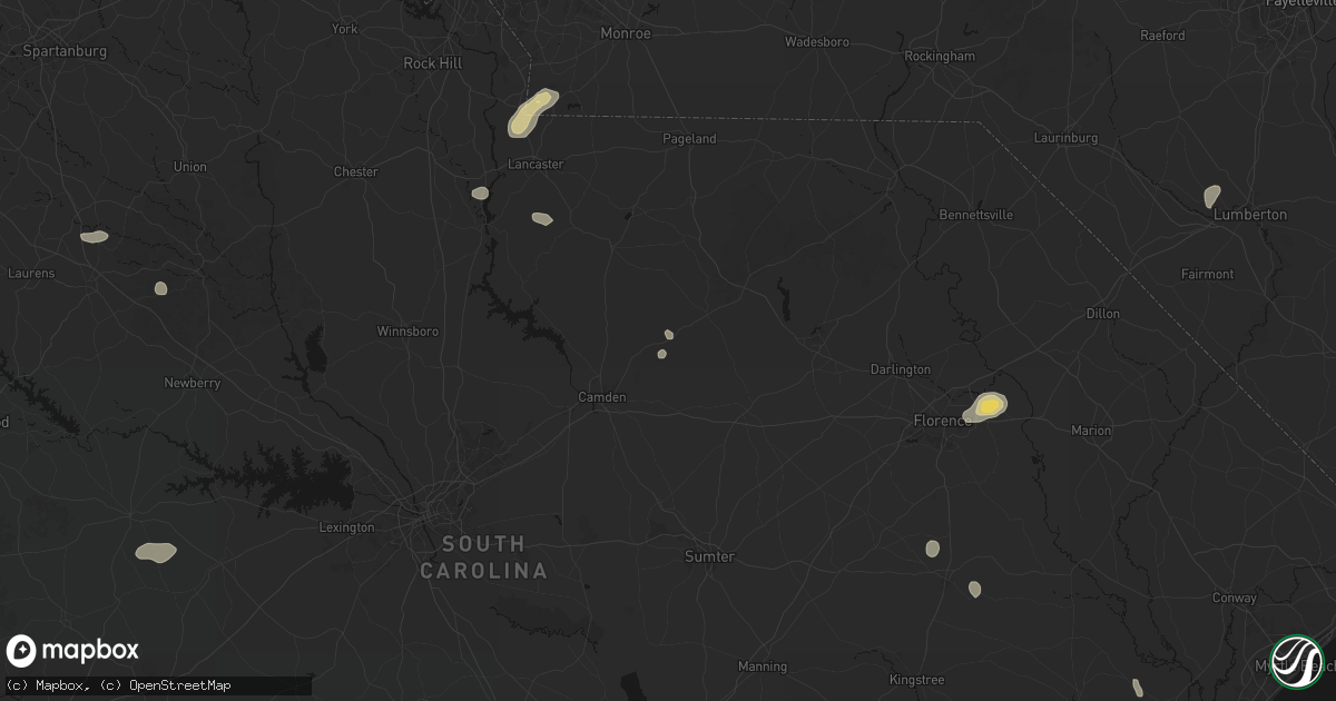 Hail map in Cassatt, SC on July 12, 2026