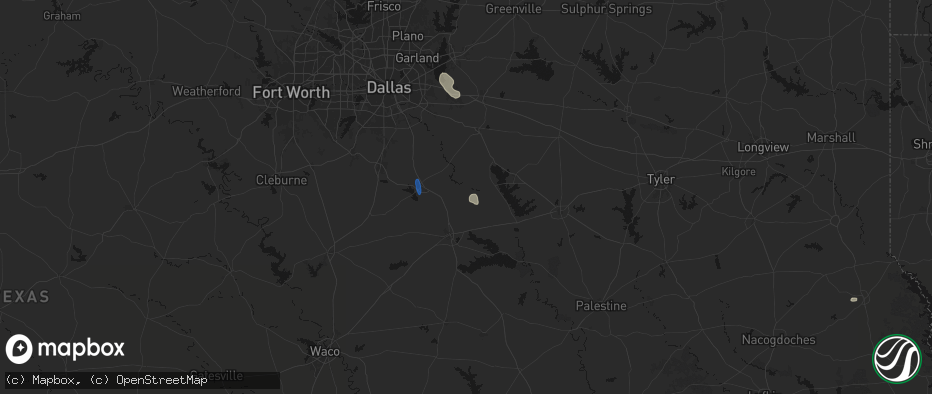 Hail map in Chatfield, TX on July 12, 2026