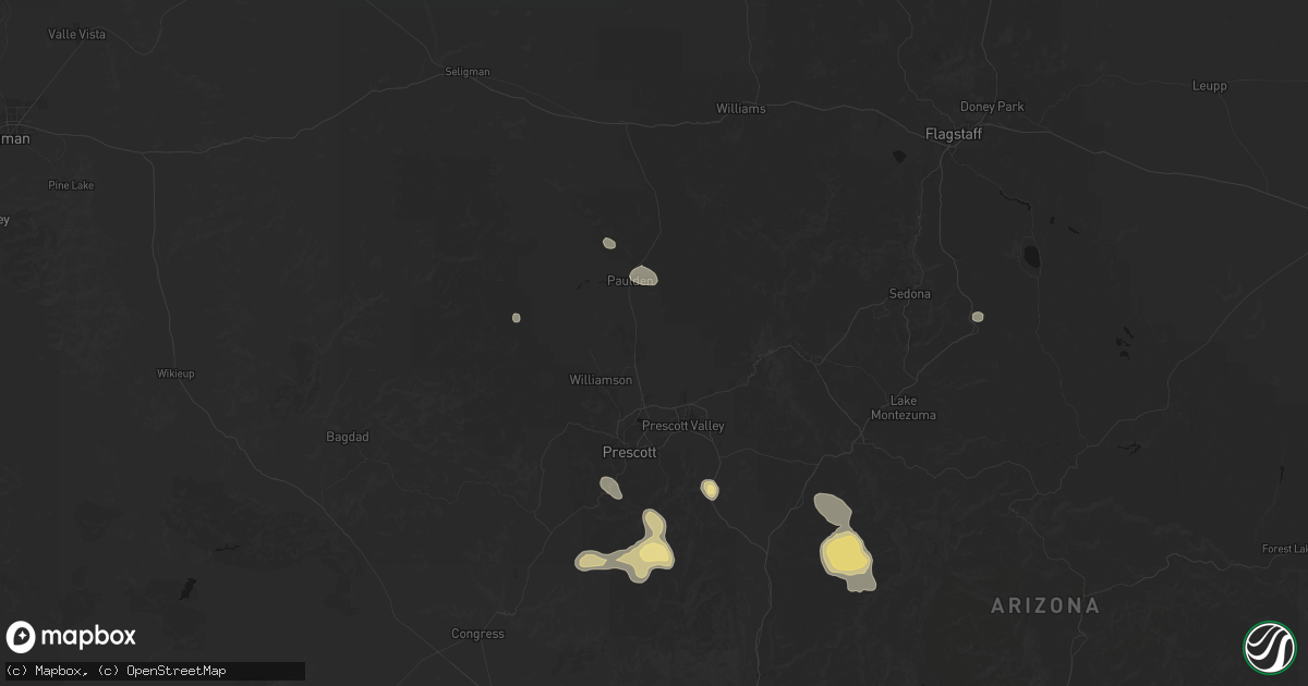 Hail map in Chino Valley, AZ on July 12, 2026