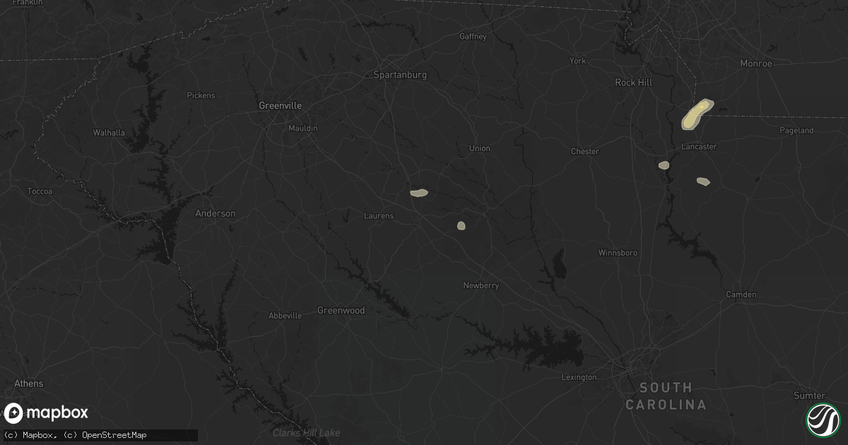 Hail map in Clinton, SC on July 12, 2026