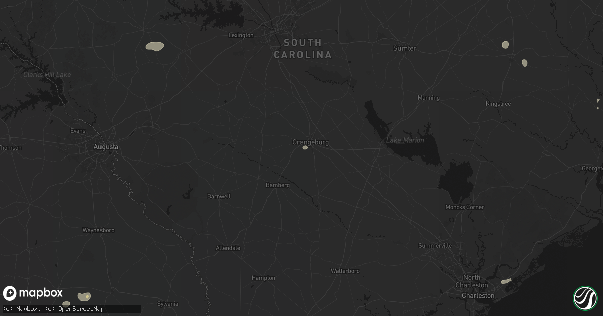 Hail map in Cordova, SC on July 12, 2026