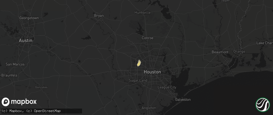 Hail map in Cypress, TX on July 12, 2026