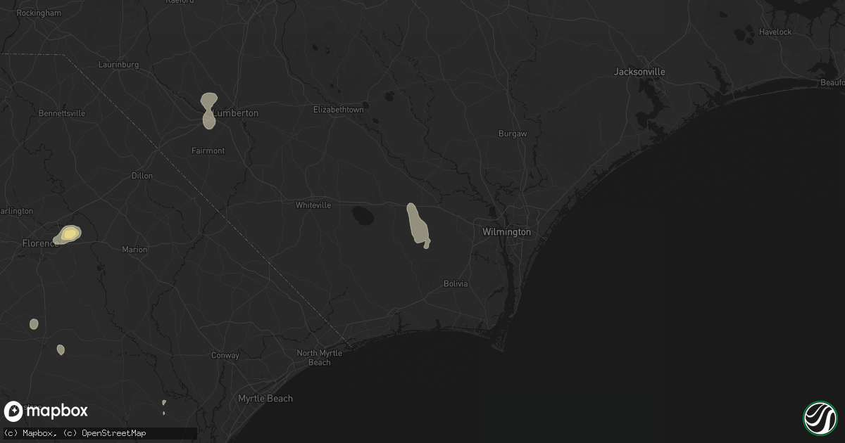 Hail map in Delco, NC on July 12, 2026