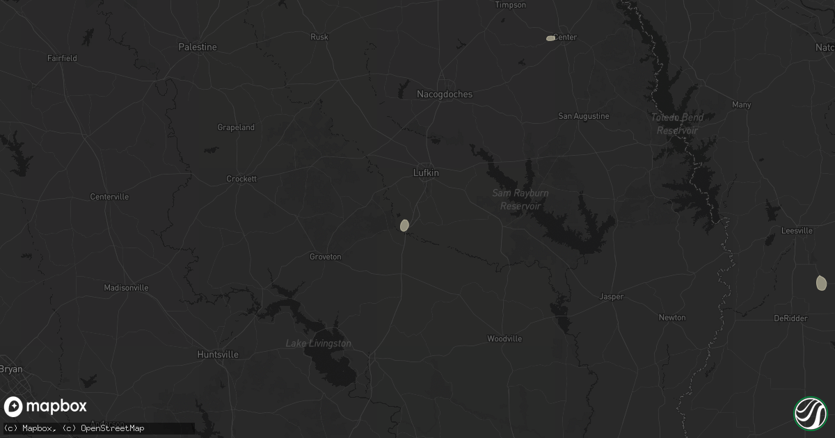 Hail map in Diboll, TX on July 12, 2026