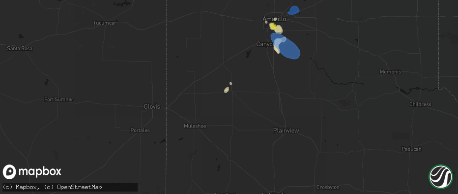 Hail map in Dimmitt, TX on July 12, 2026