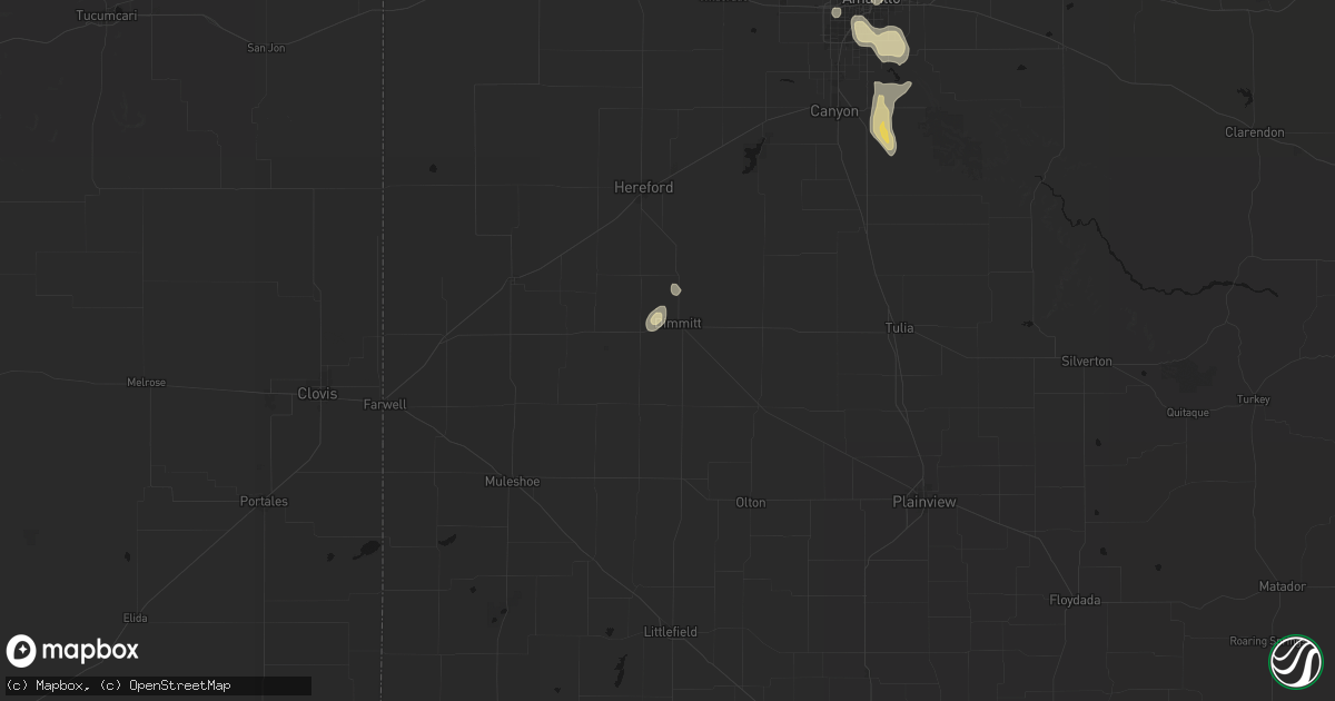 Hail map in Dimmitt, TX on July 12, 2026