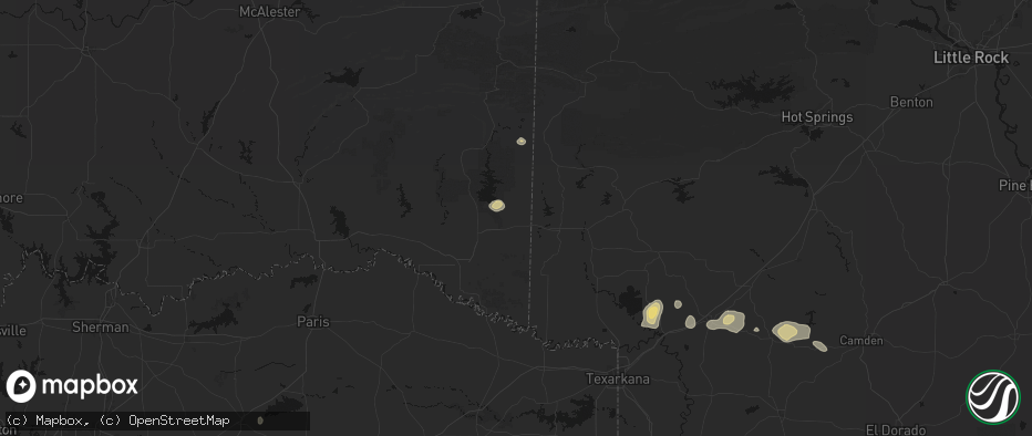 Hail map in Eagletown, OK on July 12, 2026