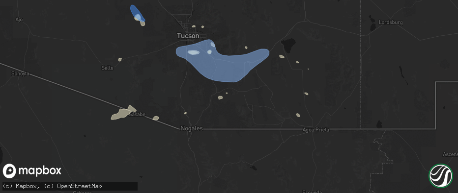 Hail map in Elgin, AZ on July 12, 2026