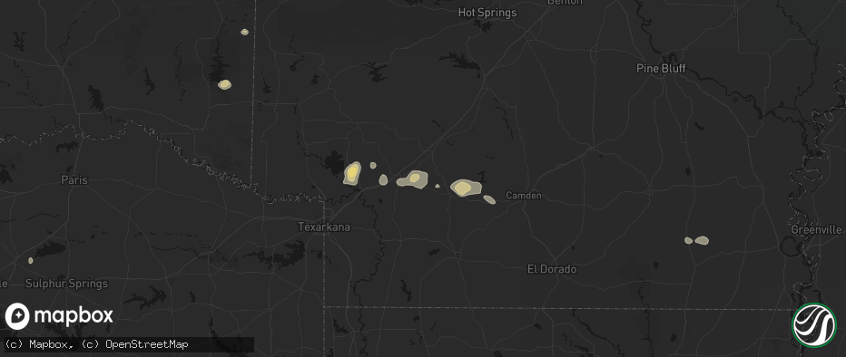 Hail map in Emmet, AR on July 12, 2026