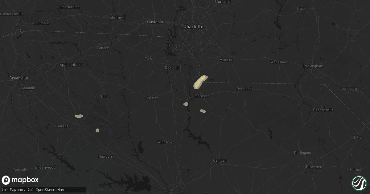Hail map in Fort Lawn, SC on July 12, 2026