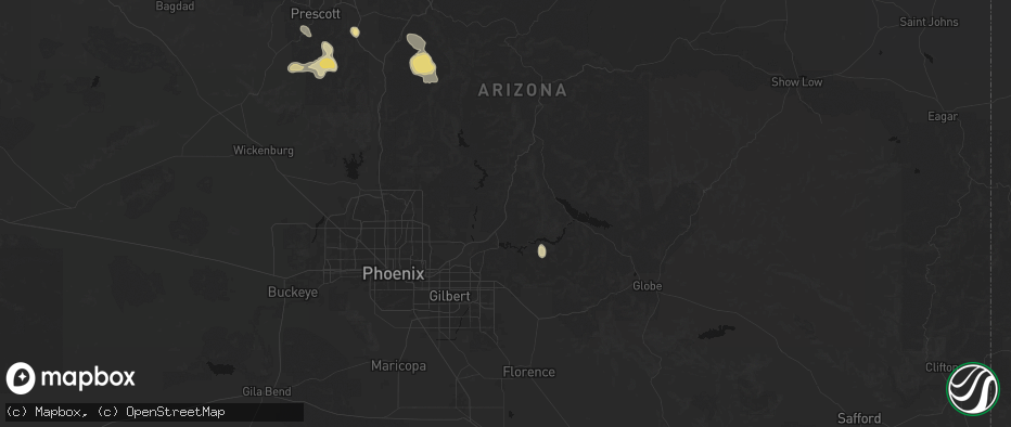 Hail map in Fort Mcdowell, AZ on July 12, 2026