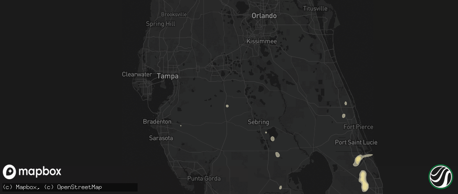 Hail map in Fort Meade, FL on July 12, 2026