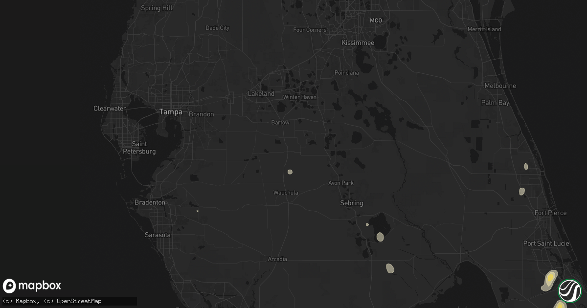 Hail map in Fort Meade, FL on July 12, 2026