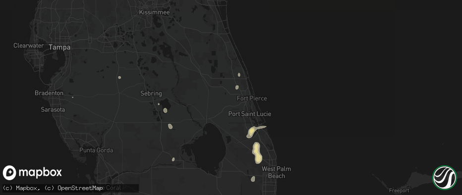 Hail map in Fort Pierce, FL on July 12, 2026
