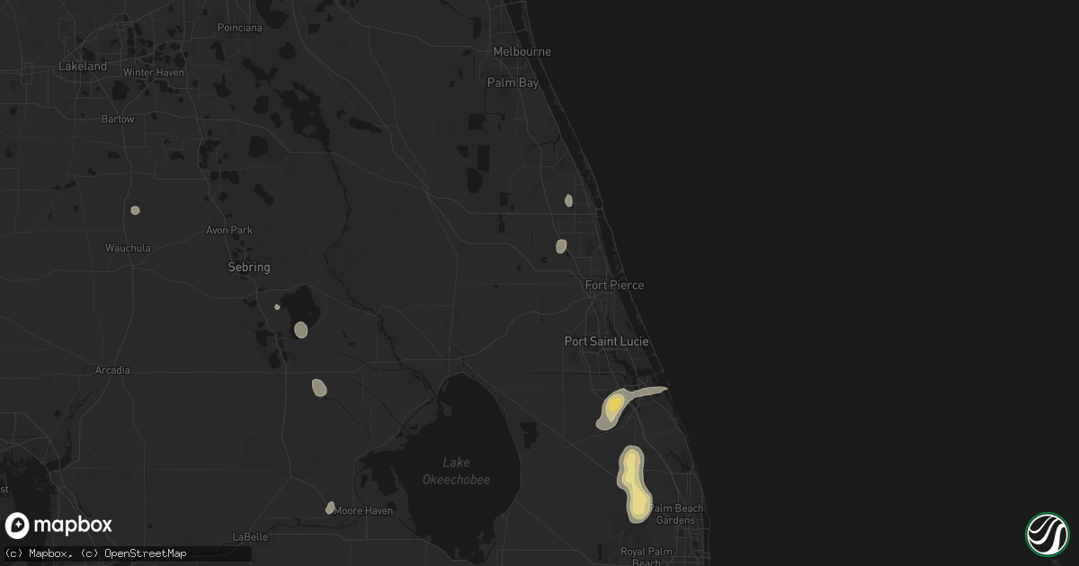 Hail map in Fort Pierce, FL on July 12, 2026
