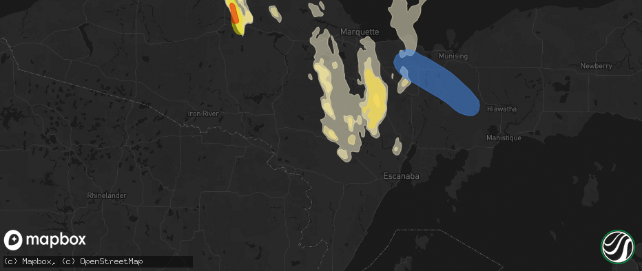 Hail map in Foster City, MI on July 12, 2026