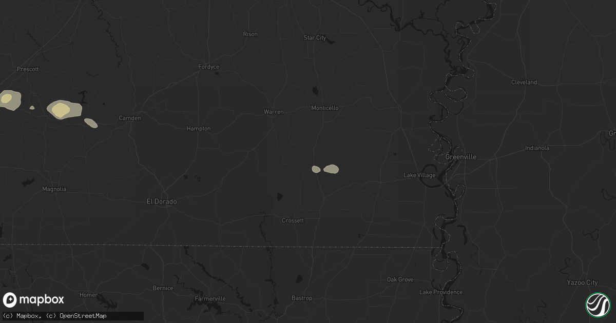 Hail map in Fountain Hill, AR on July 12, 2026