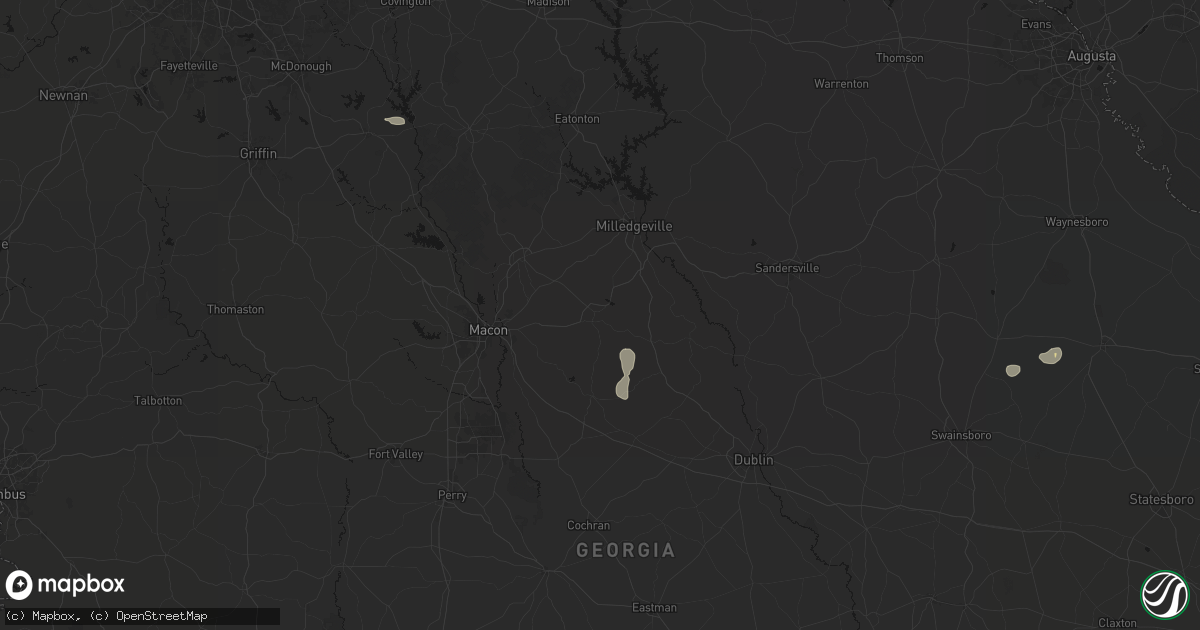 Hail map in Gordon, GA on July 12, 2026