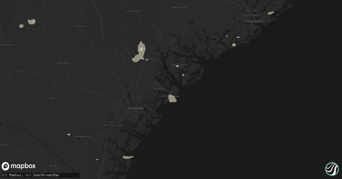 Hail map in Hilton Head Island, SC on July 12, 2026
