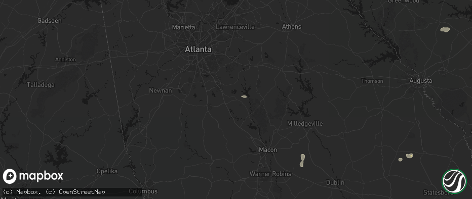 Hail map in Jackson, GA on July 12, 2026