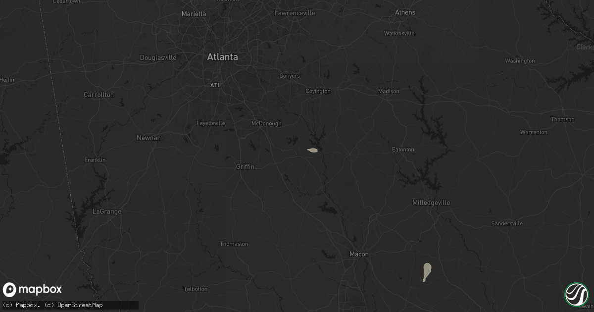 Hail map in Jackson, GA on July 12, 2026