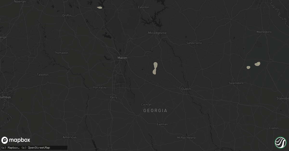 Hail map in Jeffersonville, GA on July 12, 2026